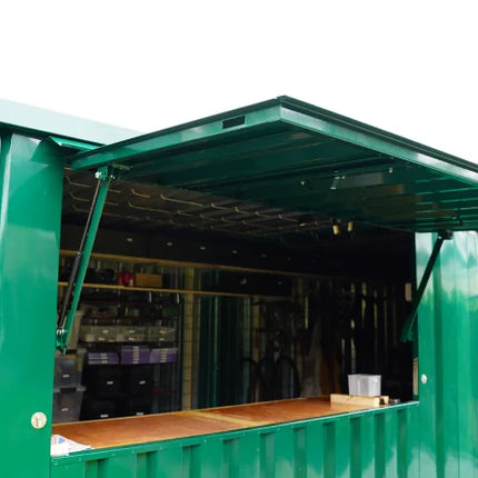 Contenedor de barras desmontable XL de 3×2 m, color verde RAL 6016
