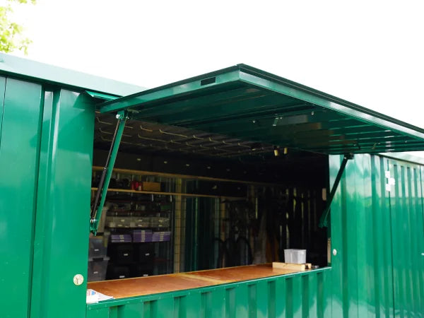 Contenedor de barras desmontable XL de 3×2 m, color verde RAL 6016