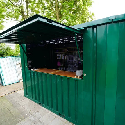 Contenedor de barras desmontable XL de 3×2 m, color verde RAL 6016