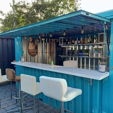Contenedor de bar desmontable XL de 4×3 m, blanco RAL 9016