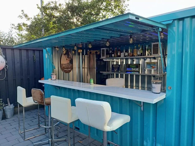 Contenedor de bar desmontable XL de 4×3 m, blanco RAL 9016