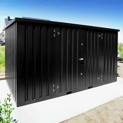 Contenedor de almacenamiento de 4 x 2 m – con doble puerta en el lado largo (antracita)