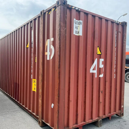 Contenedor marítimo usado de 45 pies de altura "apto para transporte de mercancías" (CW)