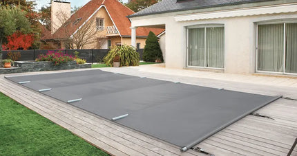 Cobertor para postes de aluminio de 6,5 x 4 m para piscinas de 6 x 3,5 m, estándar, gris antracita