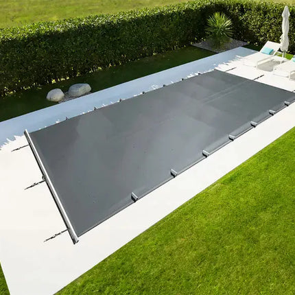 Cobertor para postes de aluminio de 6,5 x 4 m para piscinas de 6 x 3,5 m, estándar, gris antracita