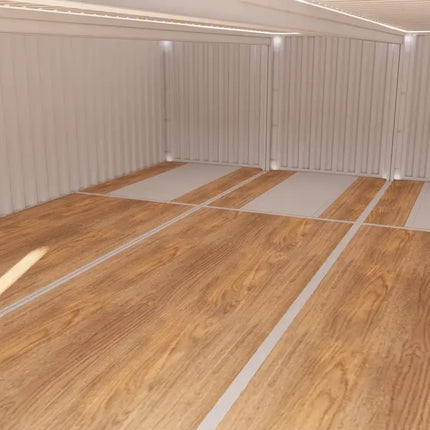Espacio de almacenamiento de 85 m² construido con contenedores.