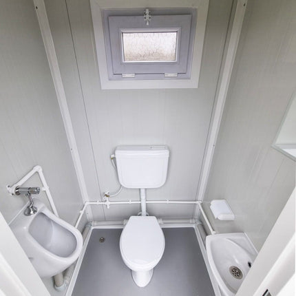Cisterna sanitaria SCDD RAL 9002 Gris Blanco | 2350 x 2400 x 1250 mm | 2 puertas | con ducha