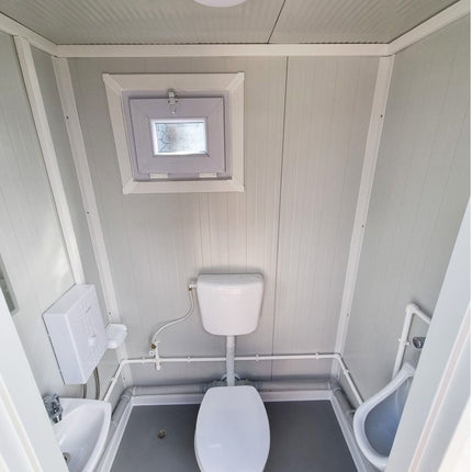 Cisterna sanitaria SCEW RAL 9002 Gris Blanco | 2335 x 1650 x 1200 mm (alto x ancho x profundidad) | Puerta simple | con agua caliente