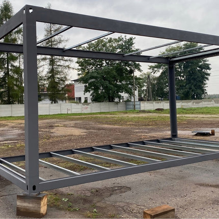 Estructura de contenedor, atornillada, contenedor plegable, kit, 6055 × 2440 mm