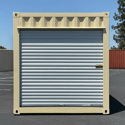 Contenedor de almacenamiento de 30 pies (reacondicionado) con puerta enrollable.