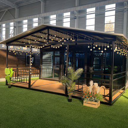 Pequeña casa de 37 m² con amplia terraza cubierta, garantía de 5 años.