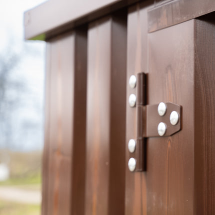 Contenedor con acabado efecto madera, 3 x 2 m – con doble puerta, lado largo
