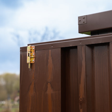 Contenedor con acabado efecto madera, 3 x 2 m – con doble puerta, lado largo