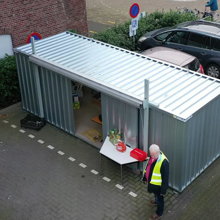 Contenedor de montaje rápido Premium 6×2 de doble puerta y lateral corto