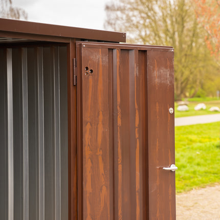 Contenedor con acabado efecto madera, 3 x 2 m – con doble puerta, lado largo