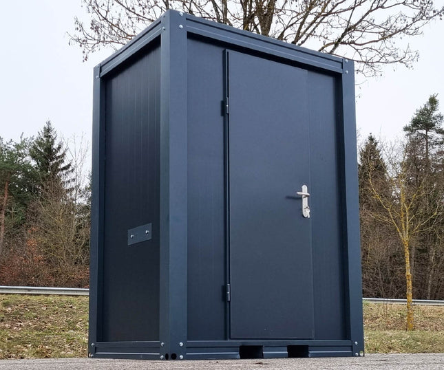 Cisterna sanitaria SCEW RAL 7016 gris antracita | Alto 2335 x Ancho 1650 x Profundidad 1200 mm | Puerta simple | con agua caliente