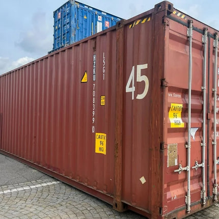 Contenedor marítimo usado de 45 pies de altura "apto para transporte de mercancías" (CW)
