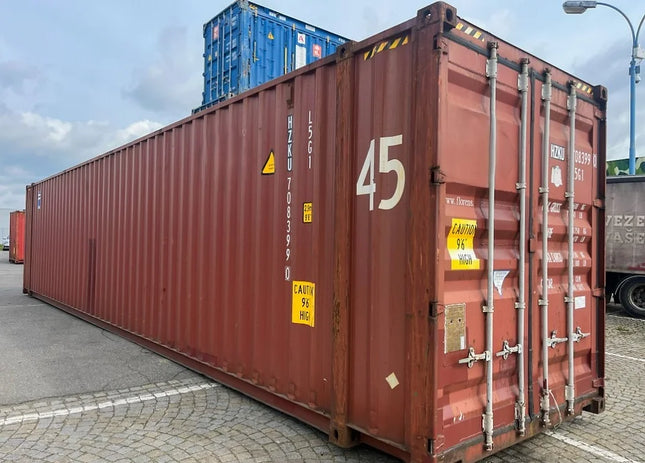 Contenedor marítimo usado de 45 pies de altura "apto para transporte de mercancías" (CW)