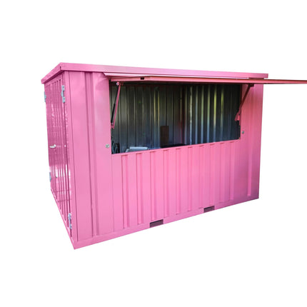 Contenedor de bar desmontable XL de 3×2 m, rosa RAL 3015