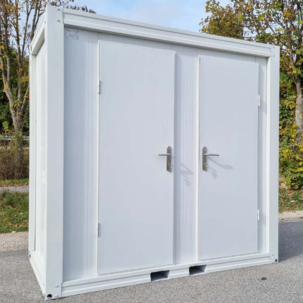 Cisterna sanitaria SCDD RAL 9002 Gris Blanco | 2350 x 2400 x 1250 mm | 2 puertas | con ducha