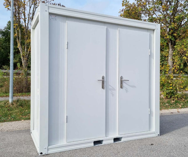 Cisterna sanitaria SCDD RAL 9002 Gris Blanco | 2350 x 2400 x 1250 mm | 2 puertas | con ducha