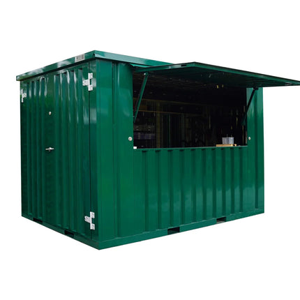 Contenedor de barras desmontable XL de 3×2 m, color verde RAL 6016