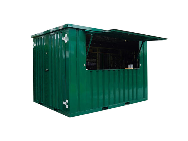 Contenedor de barras desmontable XL de 3×2 m, color verde RAL 6016
