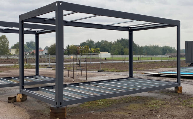 Estructura de contenedor, atornillada, contenedor plegable, kit, 6055 × 2440 mm