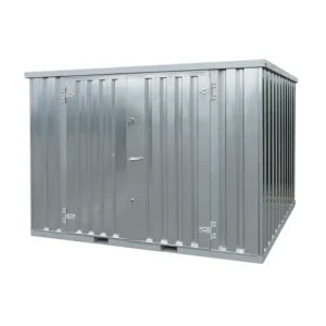Contenedor de almacenamiento de 4 x 2 m – con doble puerta en el lado largo (azul acero)