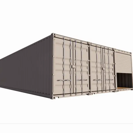 Espacio de almacenamiento de 85 m² construido con contenedores.